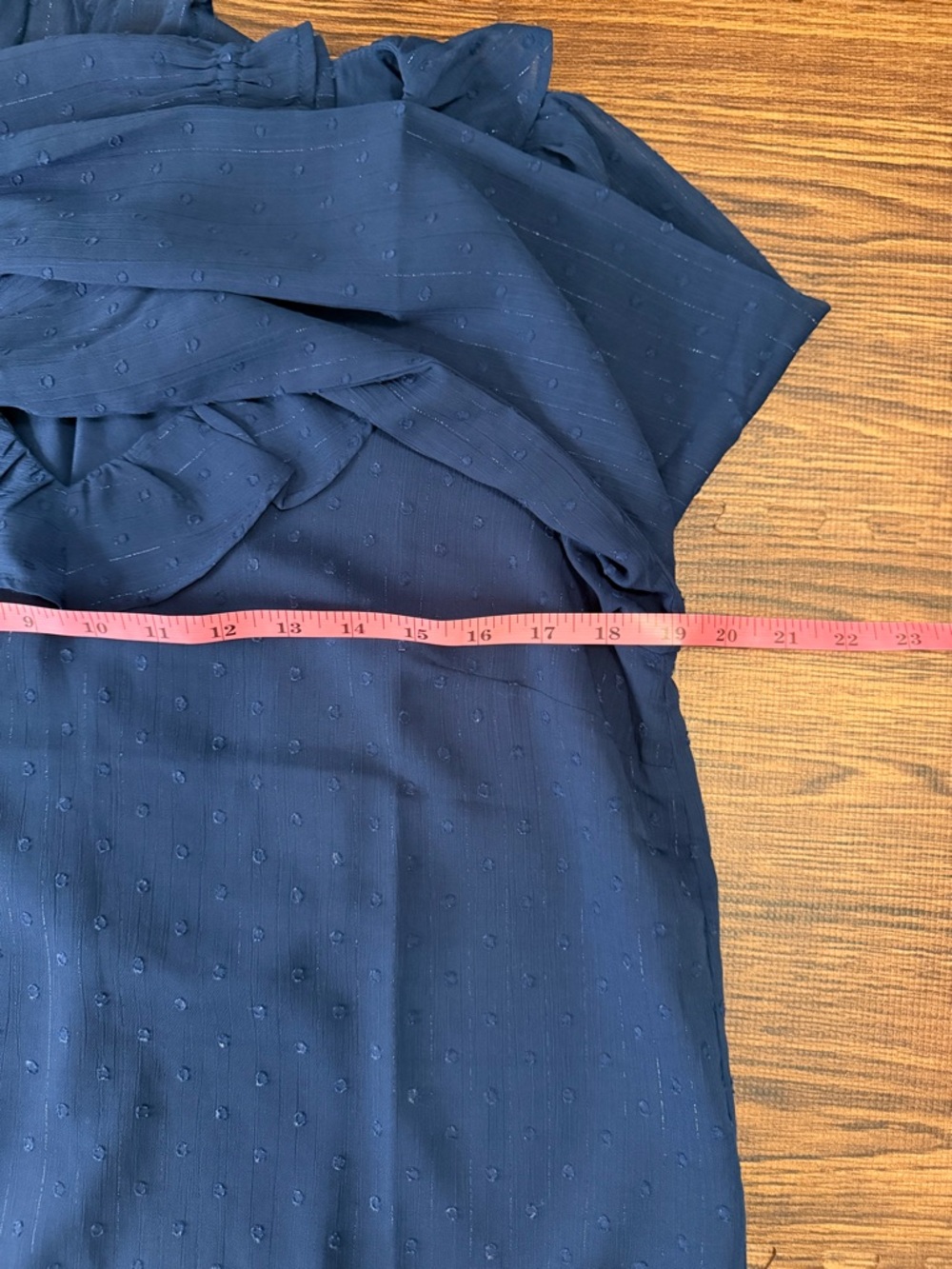 J. Crew Navy Ruffle V-Neck Long Sleeve Blouse - Picture 6 of 13